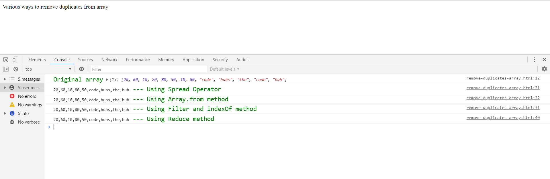 remove-duplicates-from-array