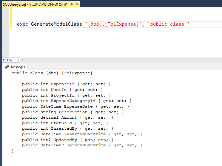 generate-c-model-class-from-table-in-mssql